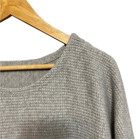 Waffle Knit Scoop Neck Sweater with Tie Sides​​ - Picture 3 of 5
